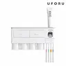 UFORU Plastic Magnetic Wall-Mount Toothbrush Holder - 2-4 Capacity, Removable, Toothpaste Dispenser, Cosmetic Drawers, Large Trays, Accessory Bottle Storage, Multi-Section Bathroom Accessories, Storage Org., Home Essential Gift Idea