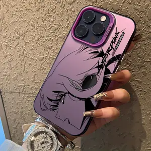 Fashionable Cool Edgerunners C-Cyberpunk Girl Phone Case Suitable for Iphone 17 Pro Max Air,16, 15, 14, 13, 12, 11 Pro Max, X, XR, XS Max, 8, 7 Plus & Samsung Galaxy S25 Ultra S24 S23 S22 S21 Plus with Anti-Drop Frosted Back Cover