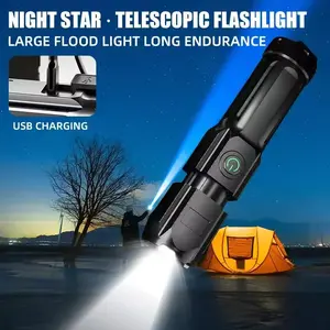 MINI USB Rechargeable LED Flashlight Portable Tail magnet flashlight Super Bright Camping Lantern Side COB emergency light