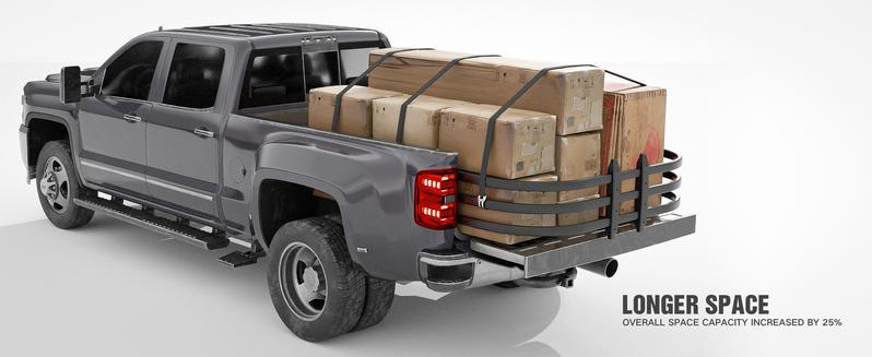 Truck Bed Extender, Aluminum Tailgate Extender, 55"-68" Adjustable Length, Drill Required, Fits for Tacoma, Gladiator, Frontier, Colorado/Canyon, Ranger, Ridgeline