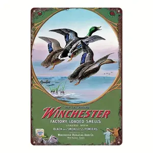 Vintage Winchester Duck Hunting Metal Sign - Decorative Plaque, Premium Wall Art for Home & Outdoor Decor. Waterproof, Weatherproof. Ideal Christmas Gift!