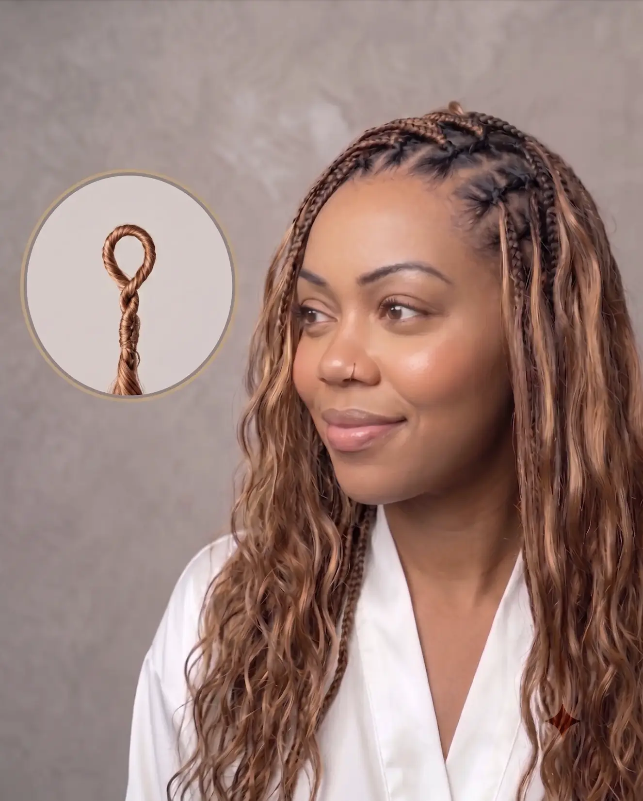JALIZA Ghost Loop™ Tiny Top Bora Bora Crochet Boho Braids With High Density 100% Human Hair Curls 120 Strands 18" Braids / 24" Final Look
