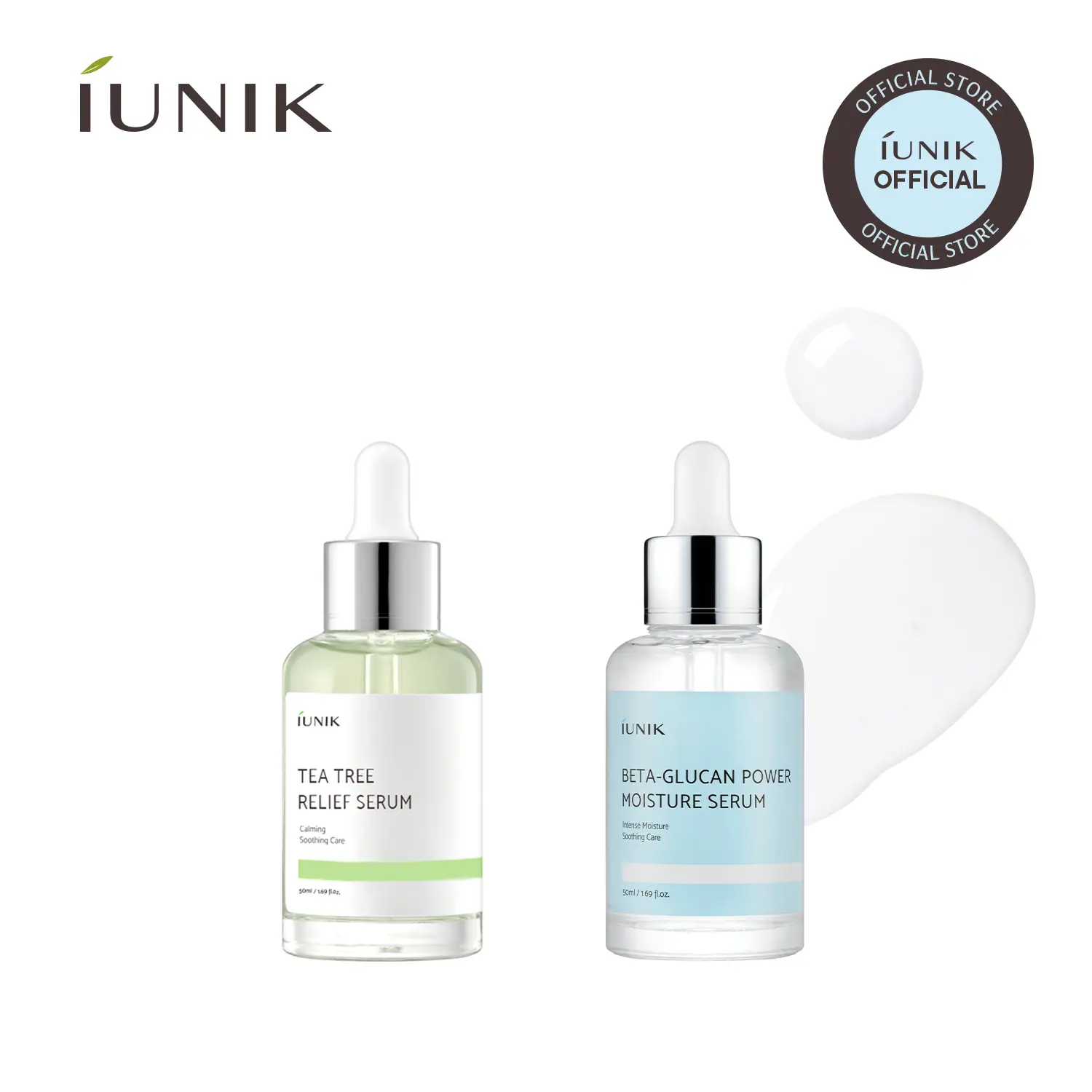 [IUNIK Official] Deep Moisturizing & Soothing Serum  Duo l Beta Glucan Serum + Tea Tree Relief Serum