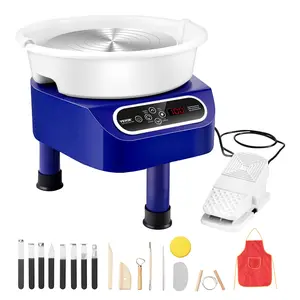 VEVOR Pottery Wheel,  10 inch Pottery Forming Machine, 350W Electric Wheel for Pottery with Foot Pedal and LCD Touch Screen, Direct Drive Ceramic Wheel with 3 Support Legs for DIY Art Craft, Blue