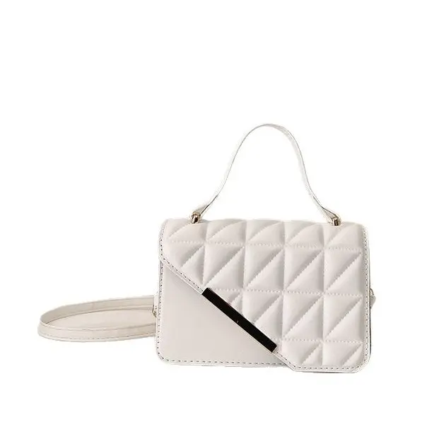 Stylish Quilted Stitch Small Square Bag For Women, Textured Trendy Convertible Handbag, Fashionable Shoulder Crossbody Purse, Versatile Elegant Daily Carryall Ideal For Dating Shopping Commute And Everyday Fashion Occasions