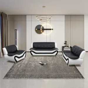 3-Piece White Faux Leather Modular Sofa Set, Modern Design, Comfortable Multiple Seats, Flexible Layout, Versatile Arrangement for Living Room, Indoor Furniture