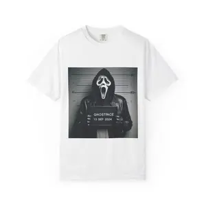 Ghostface Graphic T-Shirt – Unisex Horror Tee for Halloween Movie Fan Apparel Casual Menswear Heavyweight