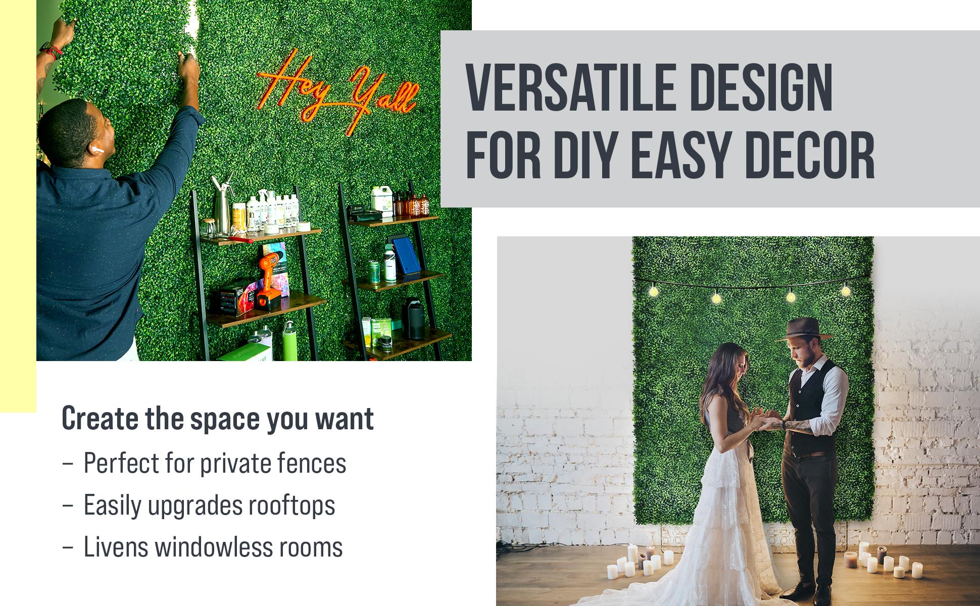 CREATIVE SPACE Grass Wall Panels Artificial Plants Wedding Backdrop 12 PCS 20 x 20 Inch Boxwood Panels Privacy Hedge Screen for Indoor Outdoor Garden Wall Decor Bedroom CREATIVE SPACE Grass Wall Panels Artificial Plants Wedding Backdrop 12 PCS 20 x 20 Inch Boxwood Panels Privacy Hedge Screen for Indoor Outdoor Garden Wall Decor Bedroom