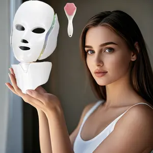 2027 New Lightweight Facial & Neck Mask, Light Therapy, Facial Beauty Instrument, Portable Face Care Device, Facial Beauty Machine, Rechargeable, Ergonomic Design, Home Use, Ideal Gift