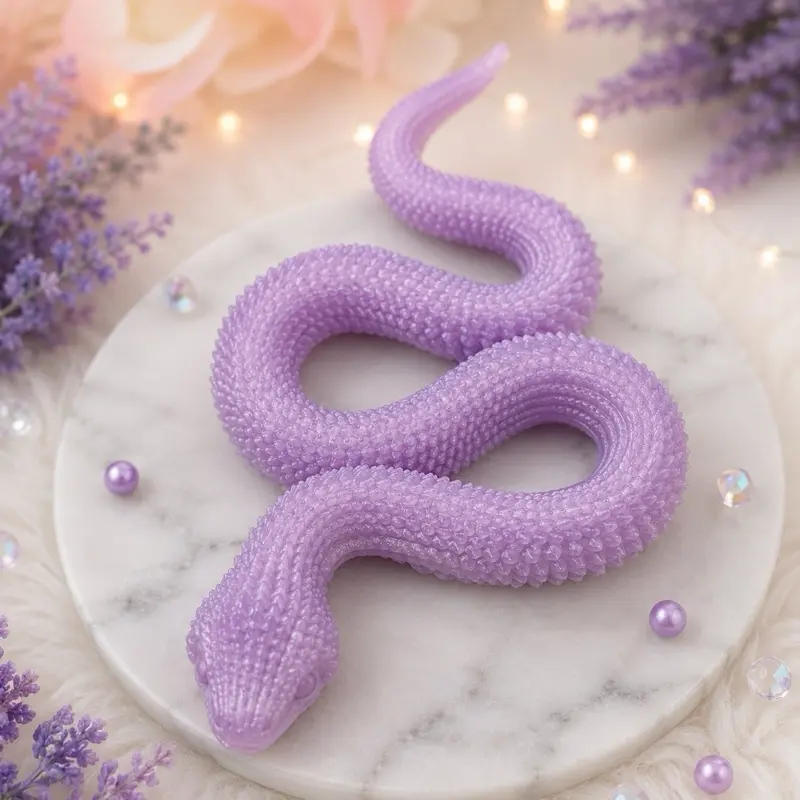 Violet Silicone Fidget Toy Snake - violet Color,2 sizes, Ideal for Stress Relief and Hand Movement Squishy anxiety squishies