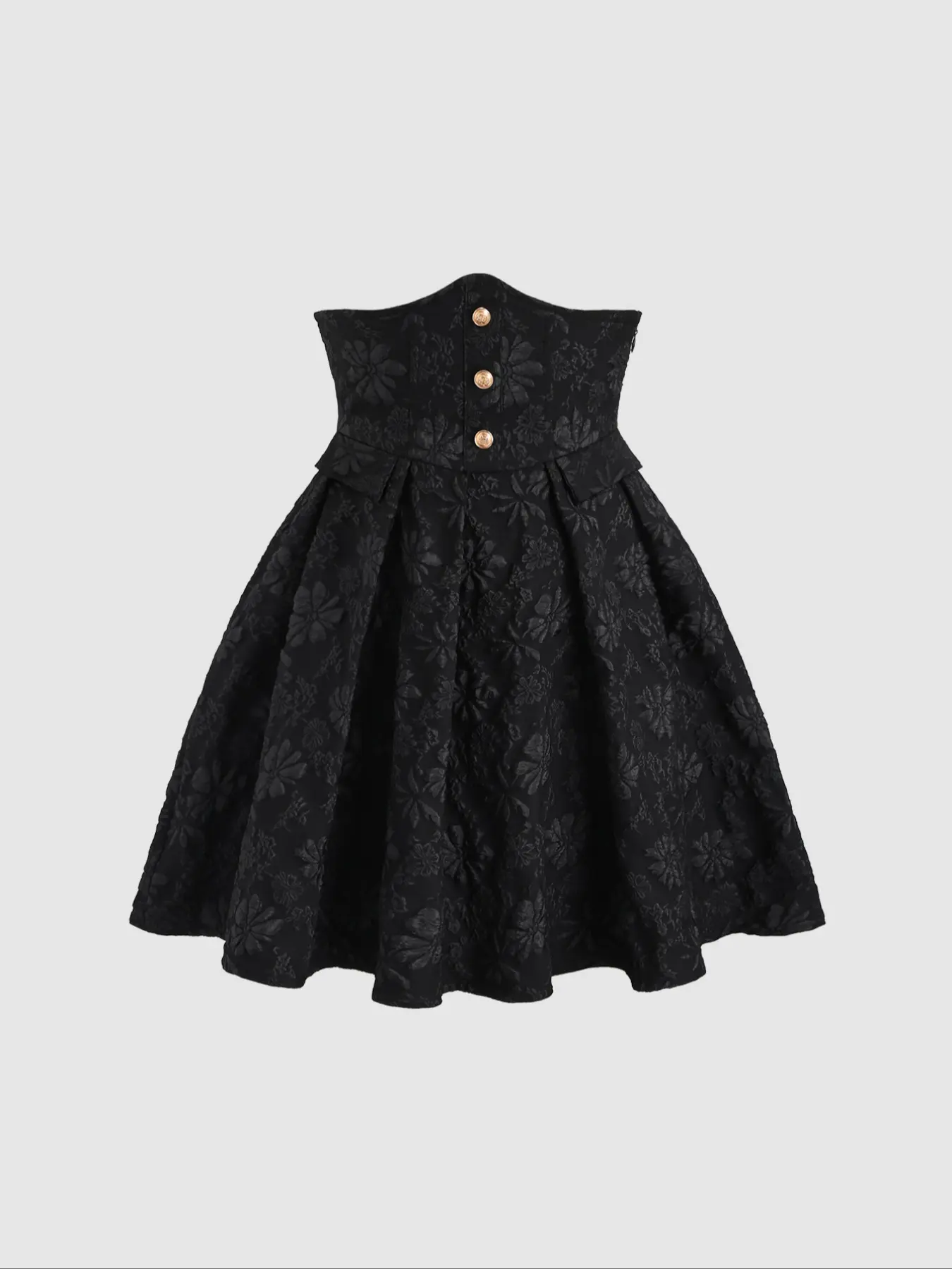 Elegant High-Waist Fitted Jacquard Woven Fabric Women's Skirt, Womenswear, Side Zipper Design, Metallic Button Detailing, Versatile Commuter Wear for Daily Use