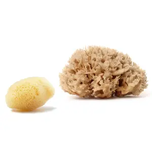 The Bundle - Nisiá 100% Natural Wool Sea Sponge & Silk Sea Sponge - Facial & Body Sponge For Cleansing