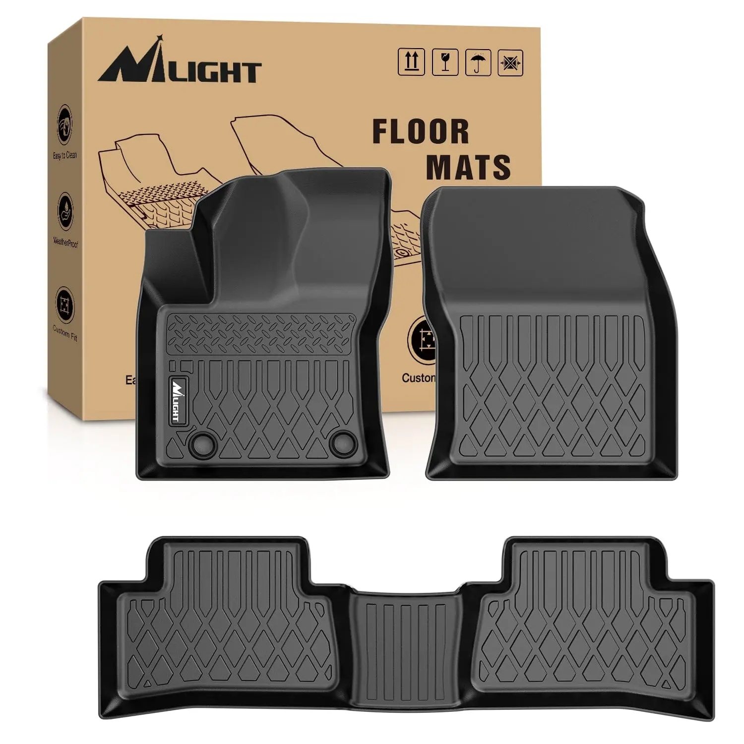 Nilight Custom Fit All-Weather Floor Mats & Liners for Toyota Corolla Cross Hybrid 2022-2025 (AWD Only), Heavy-Duty Car Mat, Mat Floor Mats