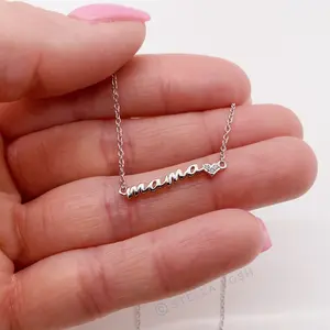 Tiny Mama Necklace - Gift for Mom - Mother's Day Gift - Solid .925 Sterling Silver