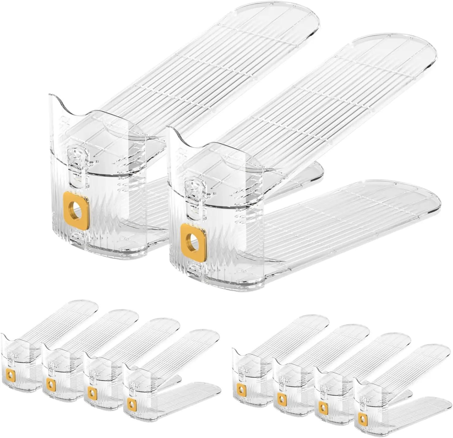 Shoe Slots Organizers 10Pack Shoe Stacker Adjtable Space Saver 50% Shoe Rack Holder Oraganizers for Closet Cabinet Storage Clear