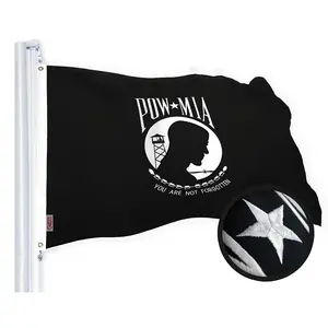 G128 POW MIA Flag Embroidered 3x5 FT Spun Polyester