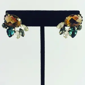 Topaz Crystal Cluster Earrings