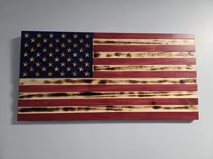 Veteran Made Handcrafted Wooden American Flag 20 inches x 36 inches