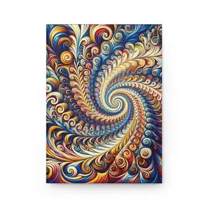 Colorful Spiral Fractal Hardcover Journal | Matte