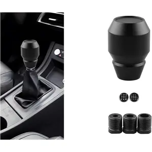 Car Shift Knob, Aluminum Alloy Manual Automatic Vehicle Gear Shifter Knob, 5 6 Speed Automotive Gear Lever Stick Shift Handle Replacement Accessories, Universal for SUV, Sedan, Truck (Black)