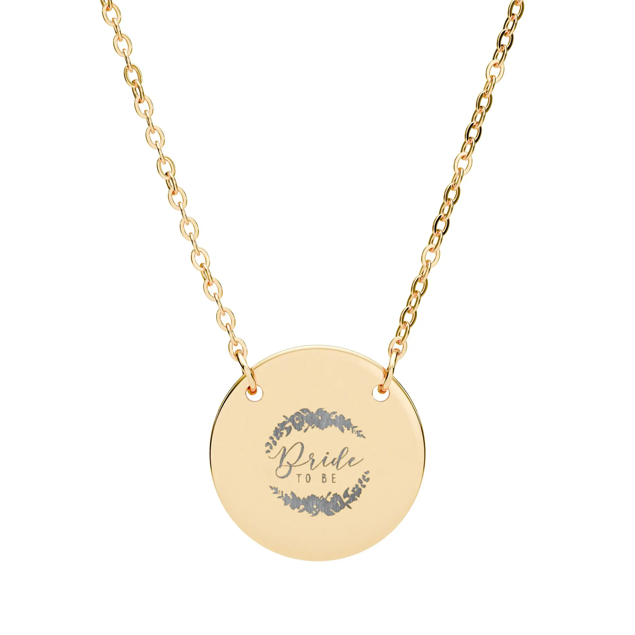 Bride to Be Circle Necklace, Gold Rose Gold Rainbow Silver