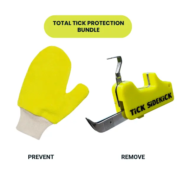 TiCK MiTT + SiDEKiCK Tick Removal Bundle for Humans & Pets Chemical-Free Reusable Tick Check Mitt Embedded Tick Remover Tool Dogs Cats Hiking Camping