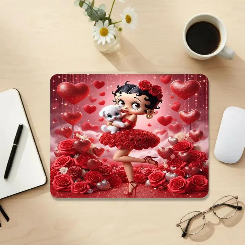 1pc Betty Boop Mouse Pad, Vintage Cartoon Desk Mat, Retro Gaming Mousepad, Cute Flapper Girl Aesthetic Office Decor, Custom Personalized Gift for Women, Collector Desk Accessories, Coworker Birthday Gift