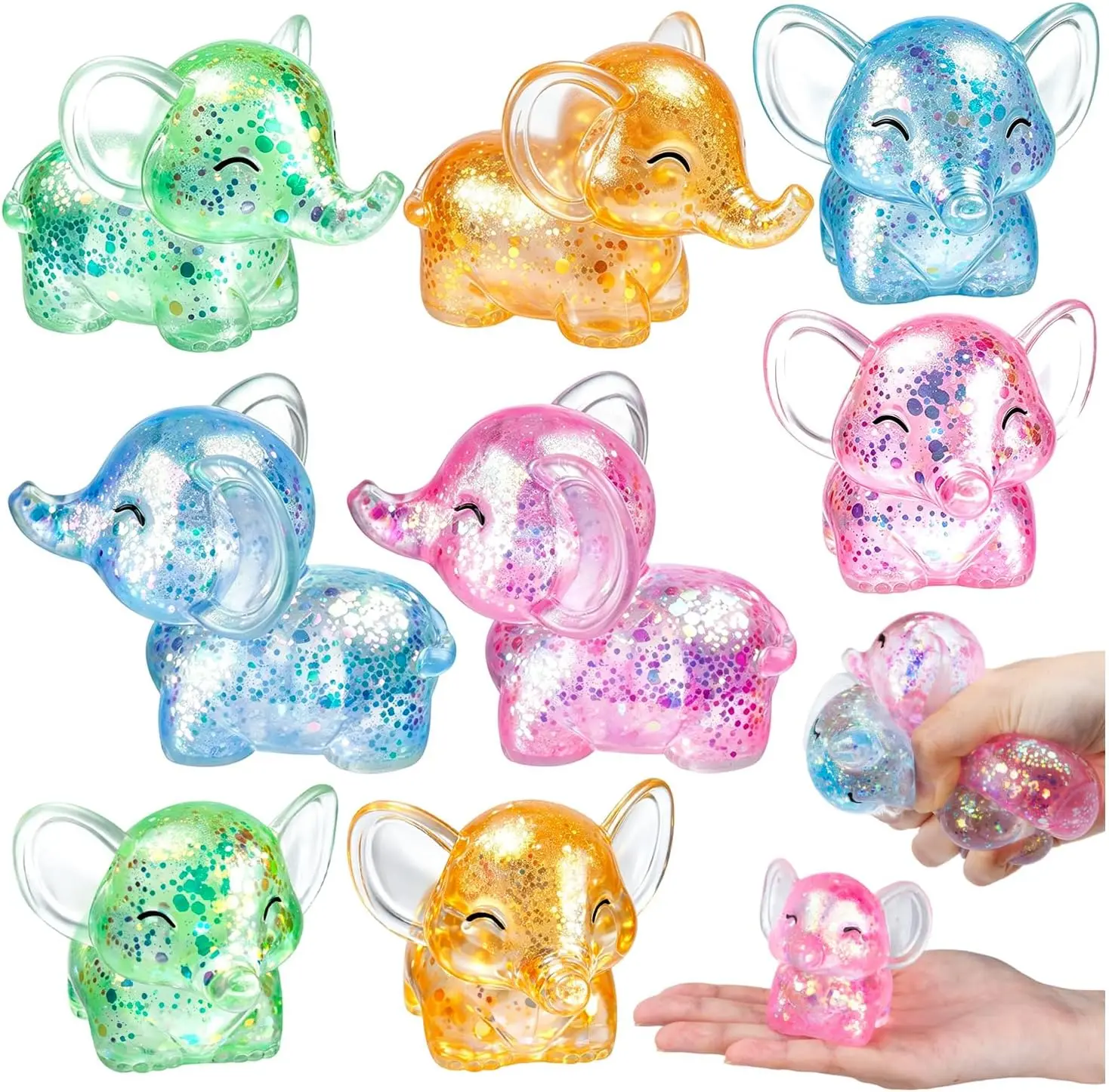 4PCS Elephant Sugar Ball Stress Balls Elephants Sensory Fidget Toys for Adults Kids, Animal Stress Relief Toys for Classroom Prizes Party Favors