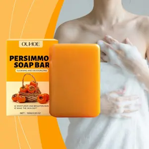 OUHOE Persimmon Fresh Bath Soap | Gentle Cleanse + Long-Lasting Fruity Scent | All Skin Types | Body Care | Brightening Soap