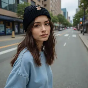 Winter Fleece-Lined Knit Beanie for Men & Women – Thick Warm Stretchy Two-Tone Hat, Soft Thermal Cap for Cold Weather & Outdoor Activities