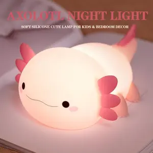 【Pookie】Axolotl Gifts, Cute Axolotl Night Light for Kids, Animal Silicone Nursery Night Lamp, Cute Room Decor Night Light for Kids Girls Boys Birthday Christmas Gifts,Christmas Gift New Year Gift