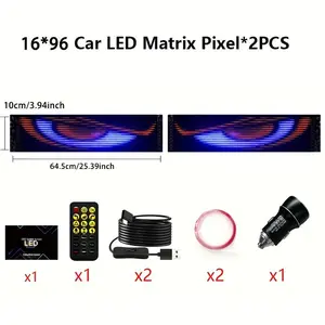 Upgraded Large LED Work Panel with Dynamic Devil's Eye Scrolling | 4x23" Programmable Sign, USB, App