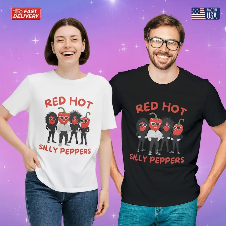 Red Hot Silly Peppers | Unisex T Shirt | RHCP Shirt | Funny Band Shirts | Band Tees | Band T-Shirts | Funny Meme Shirt
