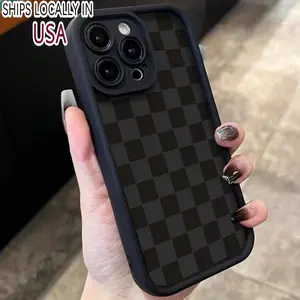 Checkerboard Pattern Phone Case, Anti-drop Cellphone Protective Case, Total Protective Shockproof Mobile Phone Cover for iPhone 16 15 14 13 12 11 Plus/Pro/Pro Max