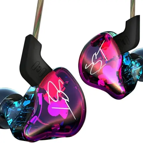 KZ Keephifi ZST Wired Earphones - Hybrid Technology DD & Balanced Armature Driver, 3.5mm Jack, Detachable Carbon Fibre Cable, Silicone Eartips, Isolation, Secure Hook Fit, 20Hz Deep Bass, Manufacturer Warranty (Non-Water Resistant) for Gamers, Cellphones