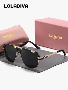 LolaDiva 1 Piece Unisex Meticulous Craftsmanship Full Frame Sunglasses Reflecting Taste Frog Frame Polarized Sunglasses UV400