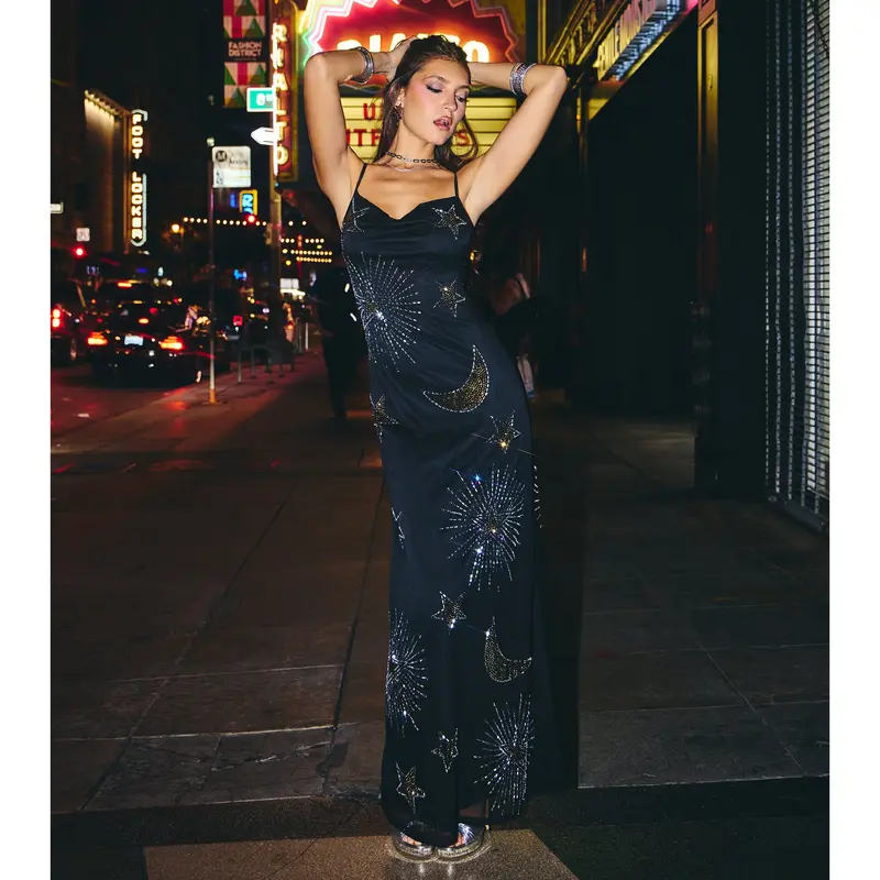 galaxy dress formal Embroidery Backless Mesh Adjustable back and waist lacing ensures a flattering Galaxy dress prom - TikTok