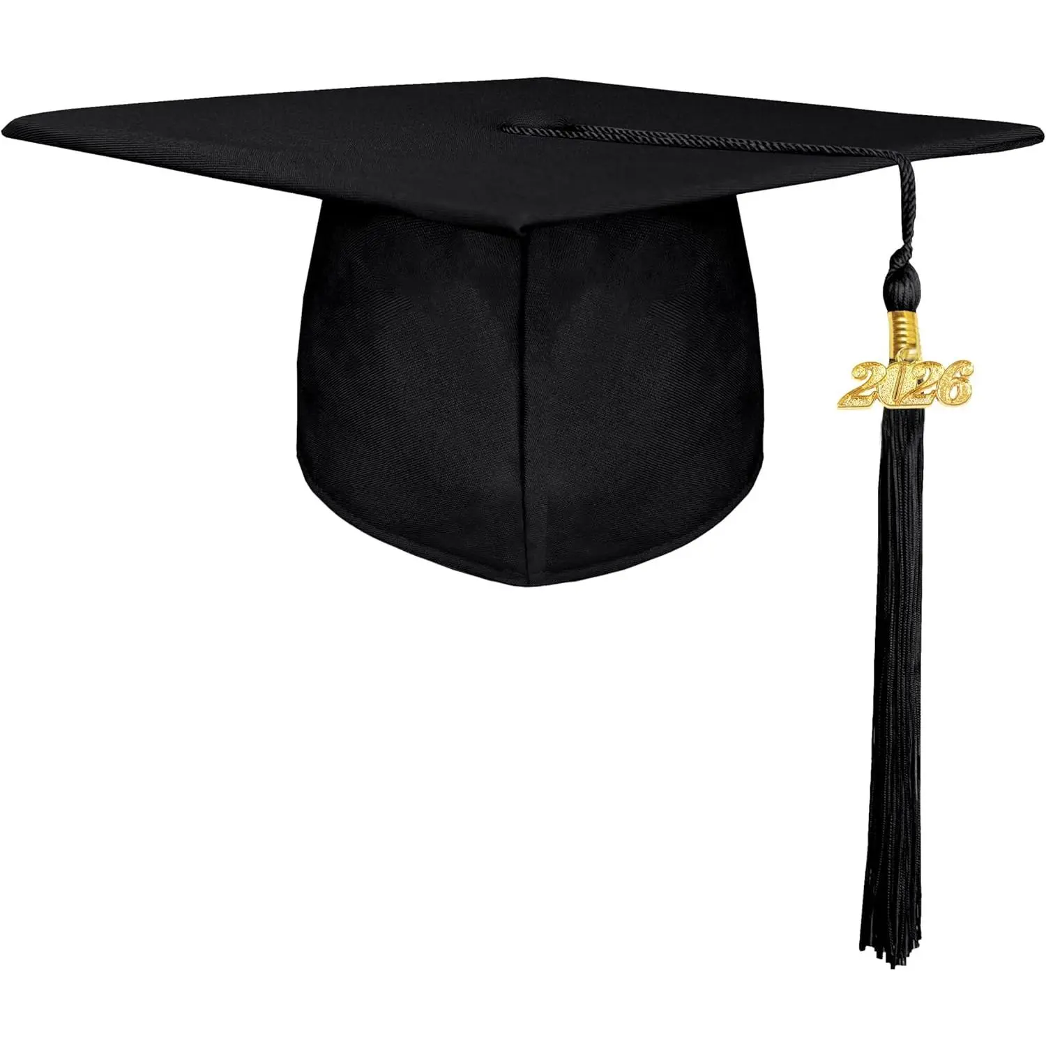 Unisex Adult Matte Graduation Hat with Accessories, 2026 Tassel Year Charm, Party Accessory, Themed Headwear for High School & Bachelor Programs, One Size Fits All