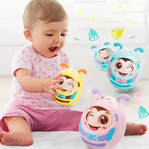 Cute Bee Design Winkling Toy, Cute Bee Design Tumbler Toy, Funny Spinning Wobbling Nursery Play Toys for Kids & Babies