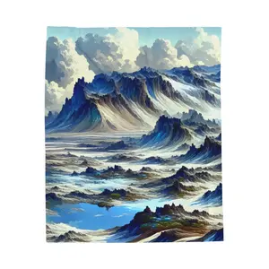 Frozen Ridges Under Expansive Skies- Plush Blanket
