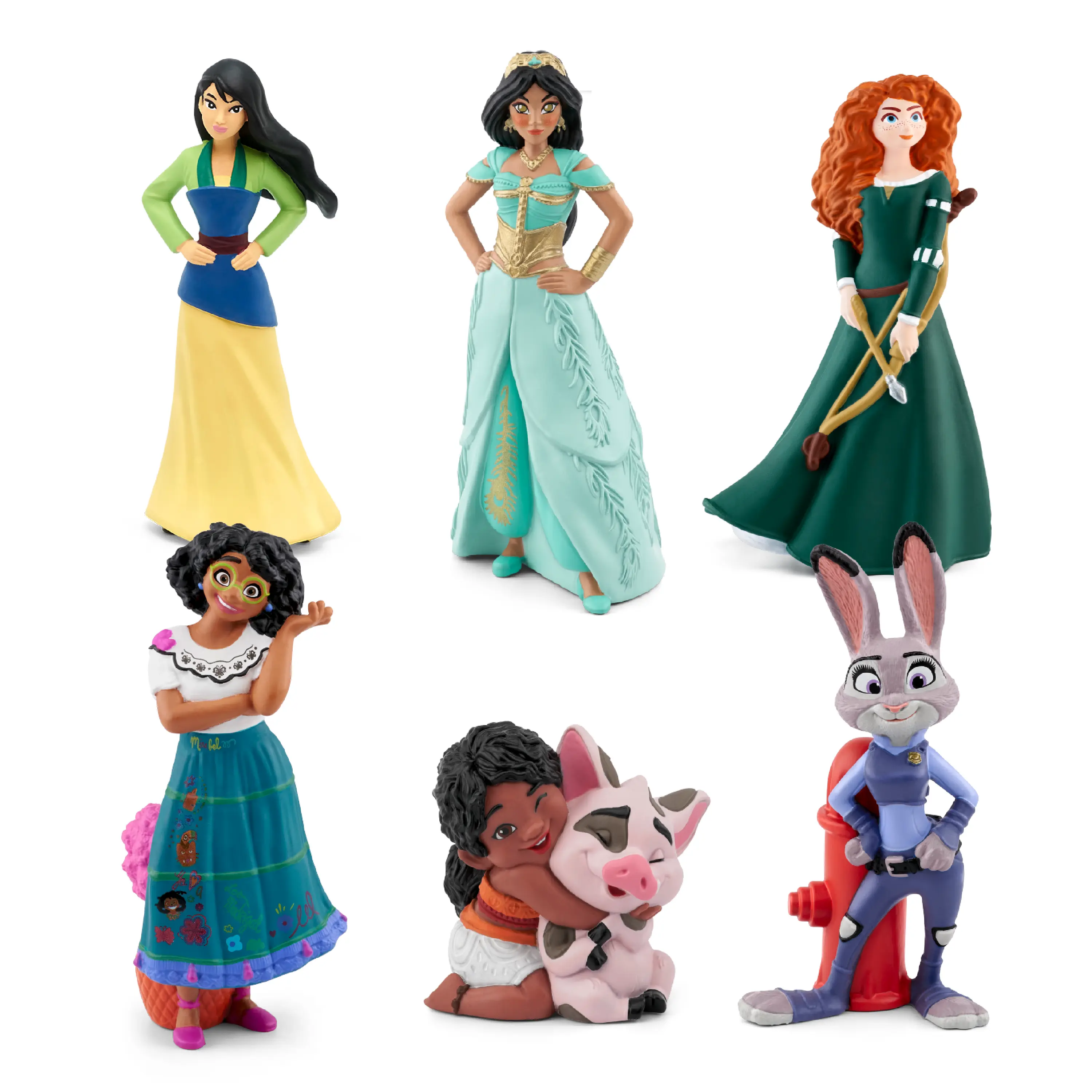 Tonies 6-Pack Bundle with Disney Favorites: Judy Hopps from Zootopia, Moana 2, Encanto, Merida from Brave, Jasmine, and Mulan
