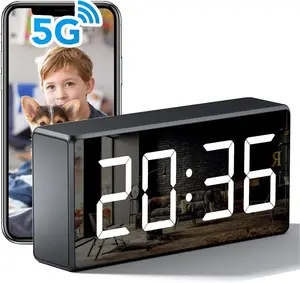 4K WiFi Camera Clock 5G Indoor Security Nanny Cam for Baby Monitor Dog with Motion Detection Night Vision Dual-Band 2.4G/5G Connectivity Smart Features