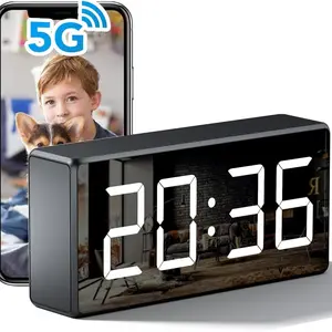 4K WiFi Camera Clock 5G Indoor Security Nanny Cam for Baby Monitor Dog with Motion Detection Night Vision Dual-Band 2.4G/5G Connectivity Smart Features