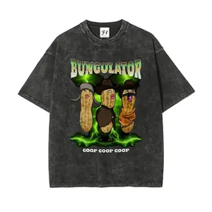 Burnt Peanut Bungulator Goop Meme Washable Direct-to-Garment Tee Vintage 260g Heavyweight Cotton Unisex Casual Streetwear Shirt