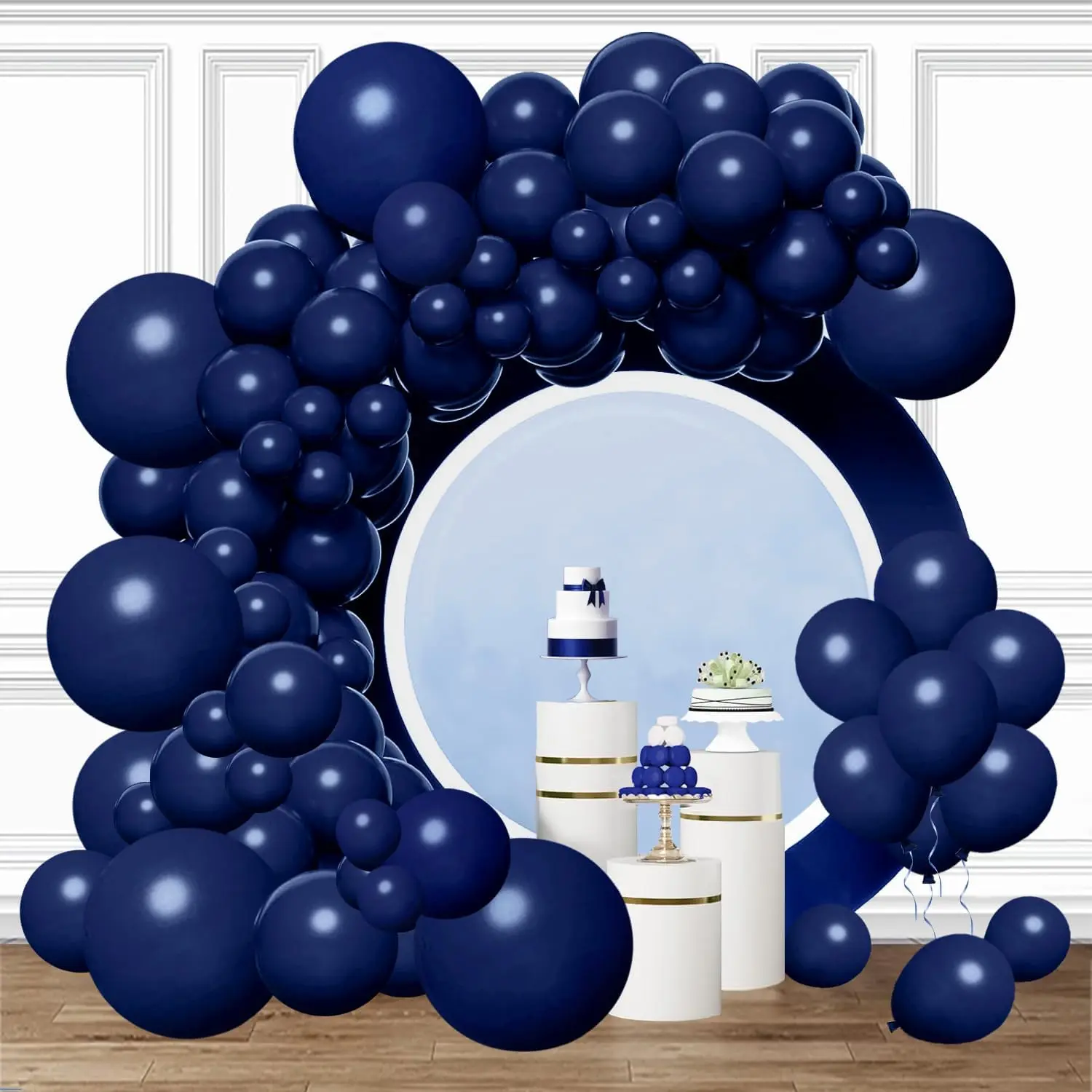 Navy Blue Balloon Garland Set, 106 Pcs Dark Blue Multi-Size Balloons for Wedding, Christmas Party Backdrop Decorations