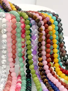 10mm Natural Crystal gemstone Beads, 15 Inch Jade Beads For Jewelry Making, DIY Necklace Bracelet Earring Accessorise, High Quality Handmade Materials About 38pcs Beads,Used for making Christmas, Valentine's Day and other holiday gifts, Bead Assortment