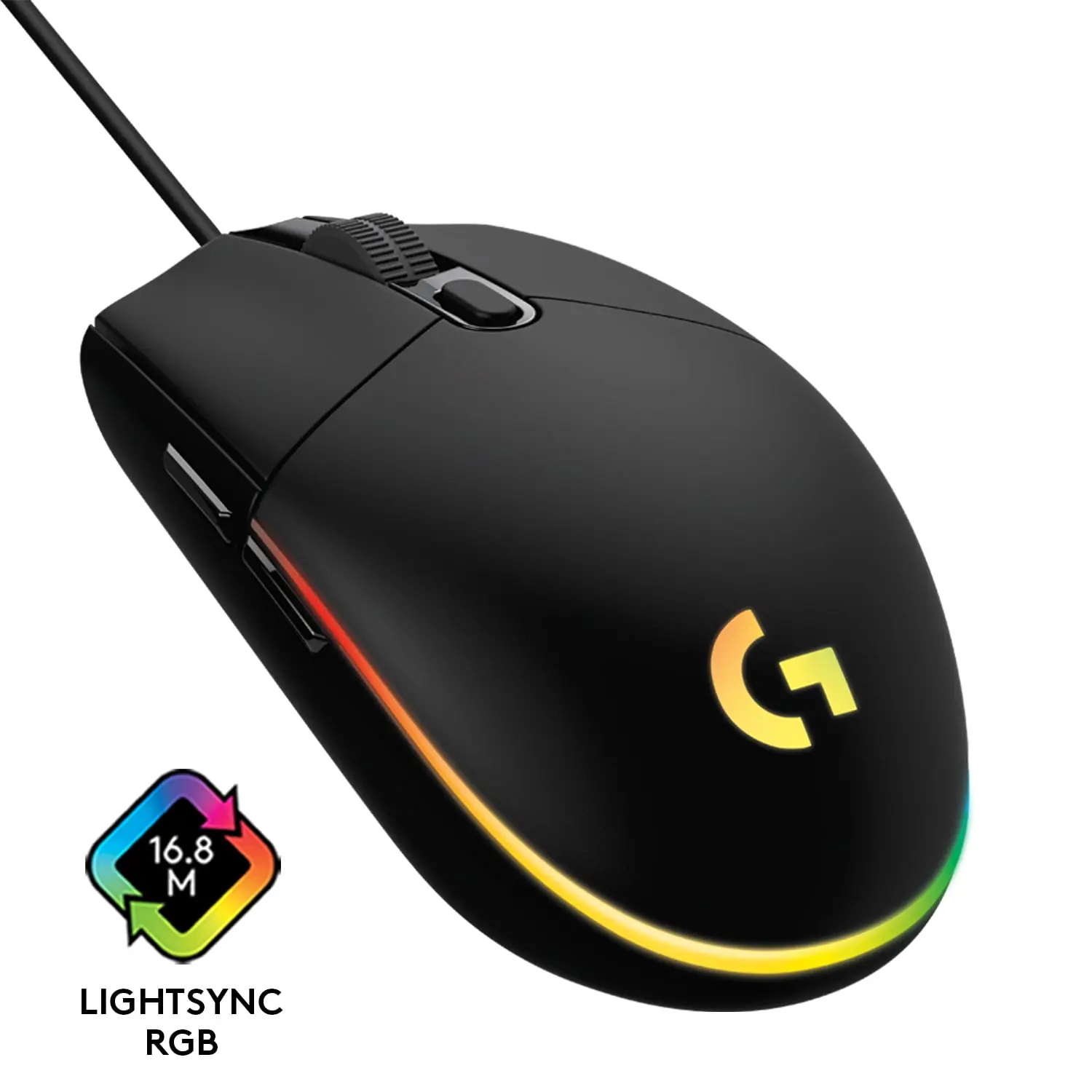 G203 LIightSync Wired Optical Gaming Mouse, Black