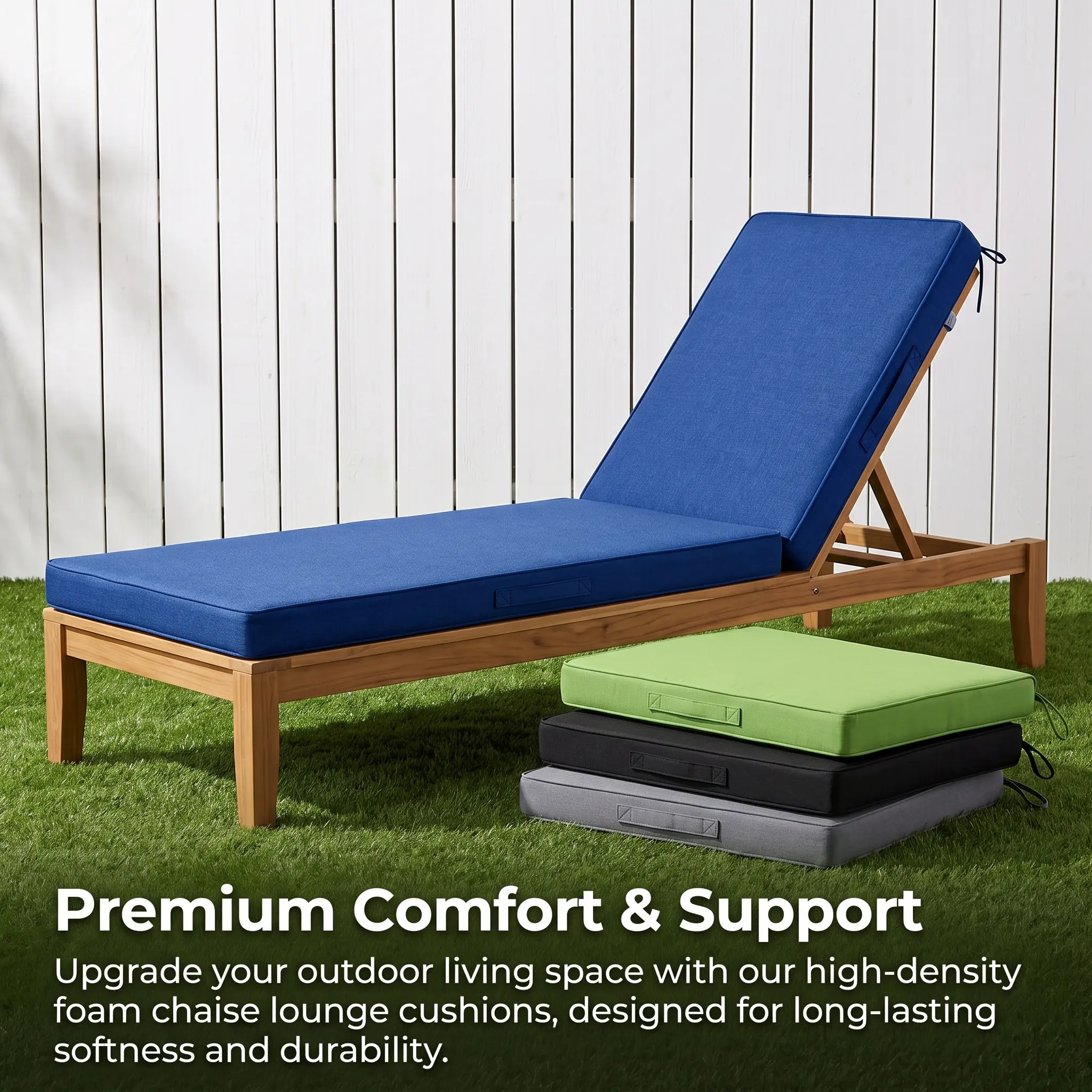 Water-resistant and fade-proof, with a removable cover, size 44×21×3; honeycomb outdoor lounge chair cushion, suitable for patio furniture. Chair cushion