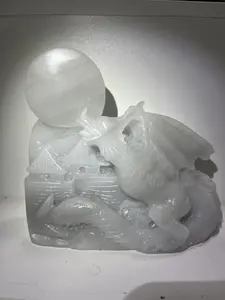 Natural Jasper Dragon Statue | Healing Crystal Decor