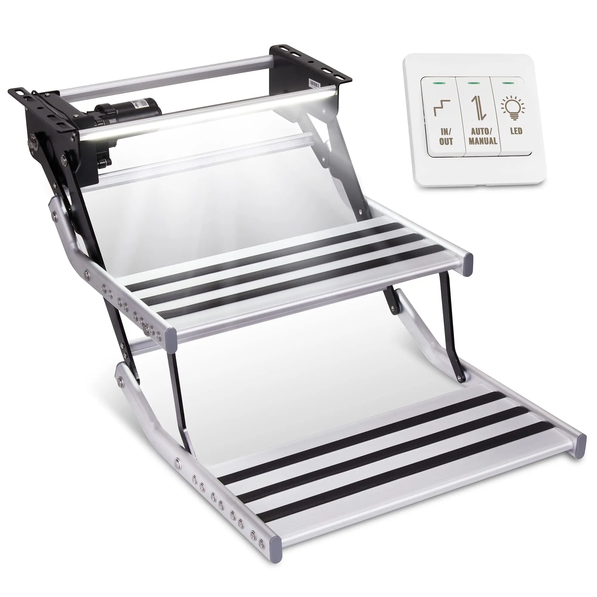Hike Crew 12V Automatic RV Steps | Magnetic Switch Motorized 2-Step ...